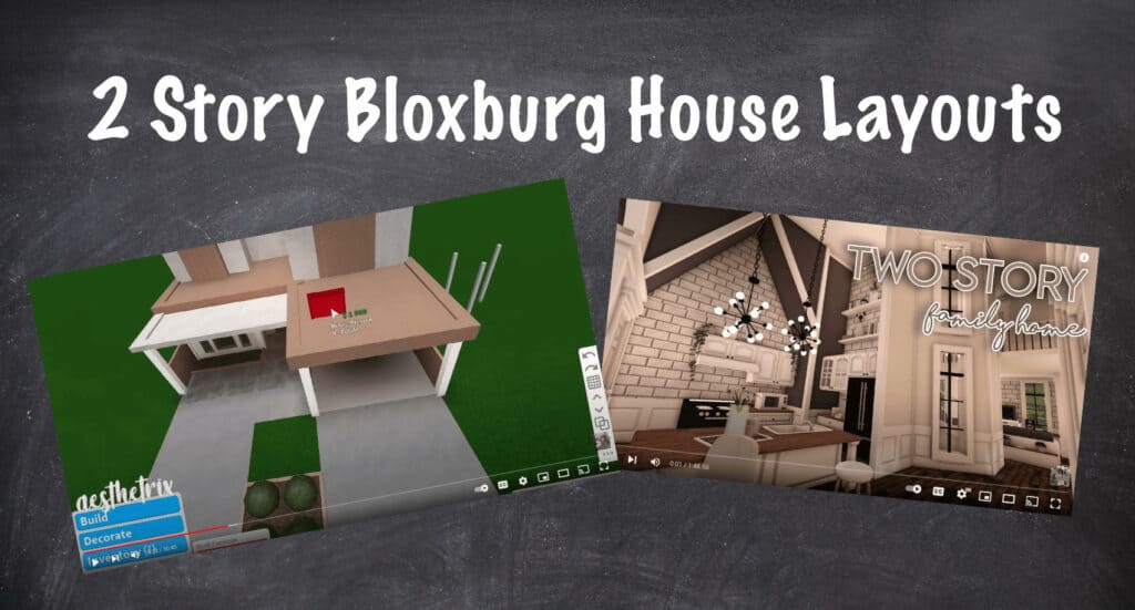 2 story bloxburg house ideas where there are 2 screenshots of quality youtube content.